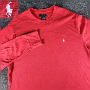 Polo Ralph Lauren Men's Waffle Knit Thermal Shirt Size 2XL Red Long Sleeve